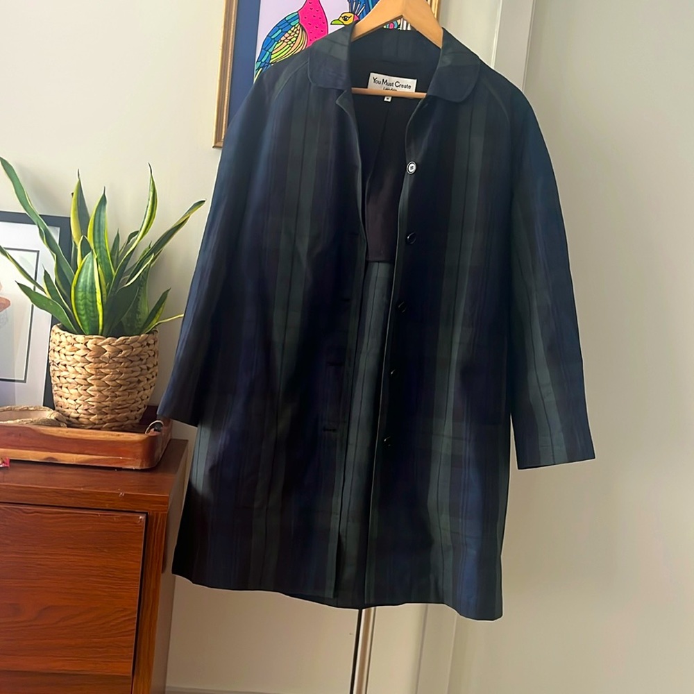 YMC Green and Navy Checkered Coat